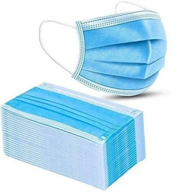 SMTE Disposable Face Masks 3Ply Protective Safety Masks in Bag - 50 Masks Half Mask