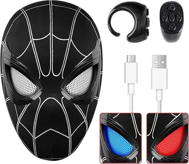 Bloo Spider Hero Mask with LED Lights Moving Eyes Full Face Mask
