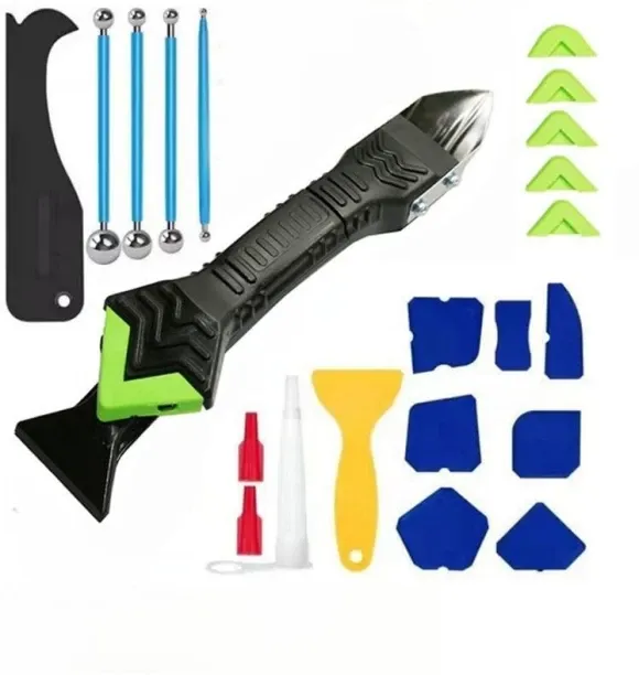 Fariedl Caulking Tool Kit, Stainless Steel Caulk Remover Scraper, Grout Tools 5-Piece Set for Seala…