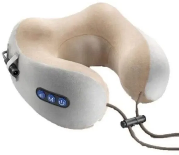 ShopMarket U-Shaped Massage Pillow - Memory Foam, Rechargeable Vibration Massager