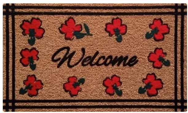 Unique Coir Flowers Flock Mat Multicoloured 450 x 750 mm Door Mat