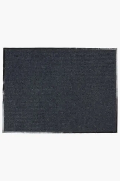 Aura Berber Ribbed Doormat 40 × 60cm – Charcoal Polyester Small Entry Mat Door Mat