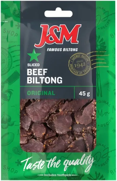J&M Sliced Biltong Original , 45 g