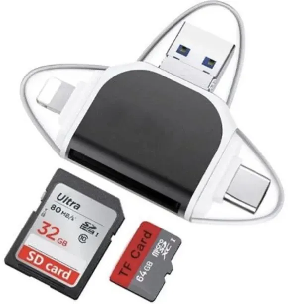 Andowl 4 in 1 otg Smart Media Card 4 GB  Memory Card