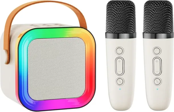 Happyfun Mini Karaoke Machine Speaker for Kids Adults Microphone