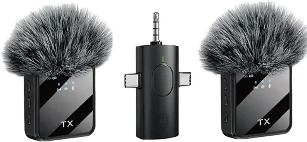 Generic Dual Wireless Lavalier Microphones For iPhone/ Camera/ Android Devices-(GC) Microphone