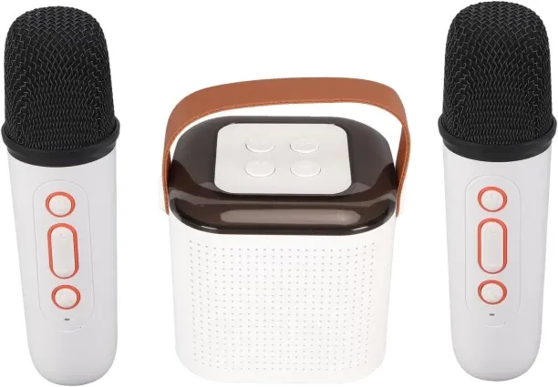 SHIJIN Karaoke Speaker with 2 Wireless Microphones Set for Home Party Entertainment Microphone