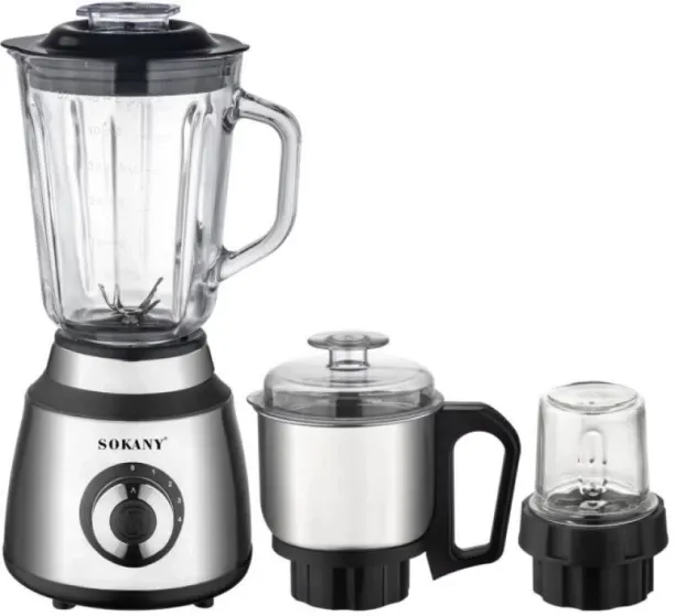 Sokany 1000W 3 In 1 Multi-Purpose 1.5Litre Electric Glass Blender SK-03027 1000 W Juicer Mixer Grin…