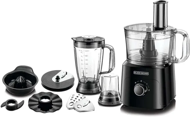 Black & Decker 5-in-1 34 Function Food Processor |FX775-B5 750 W Juicer Mixer Grinder (3 Jars, Blac…