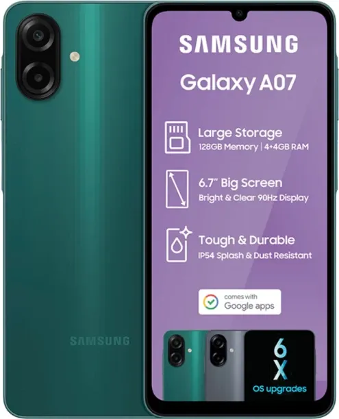 Samsung Galaxy A07 DS LTE (Green, 128 GB)