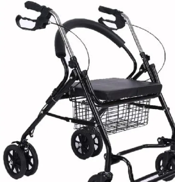 top sale trader Health Mobility Aid Folding Rolling Walking Frame with Paded Seat (85cm) Mobility S…