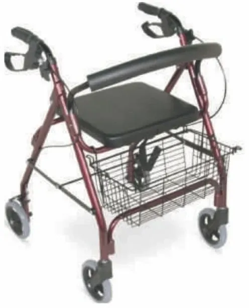 Firstaider Rollator 4 Wheel with 6″ Wheels Solid Castor – Aluminium Mobility Scooter