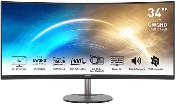 MSI 34 inch Curved Full HD IPS Panel Monitor (MP341CQ Professional Monitor)