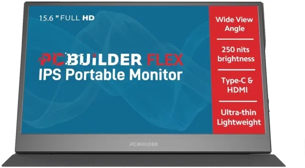 PCBuilder 15.6 inch Full HD IPS Panel Monitor (15.6″ Full HD IPS Portable Monitor)