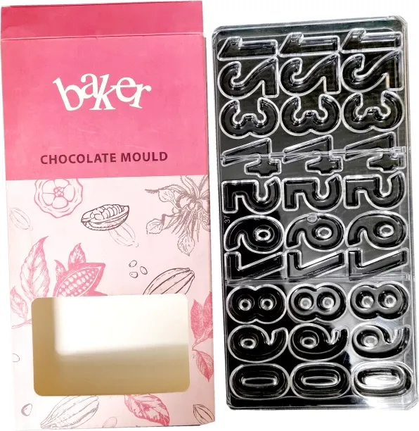 Maruti Groups Polycarbonate Mould Number Chocolate Slab Chocolate Moulds - Bakeware - Cake Decorati…