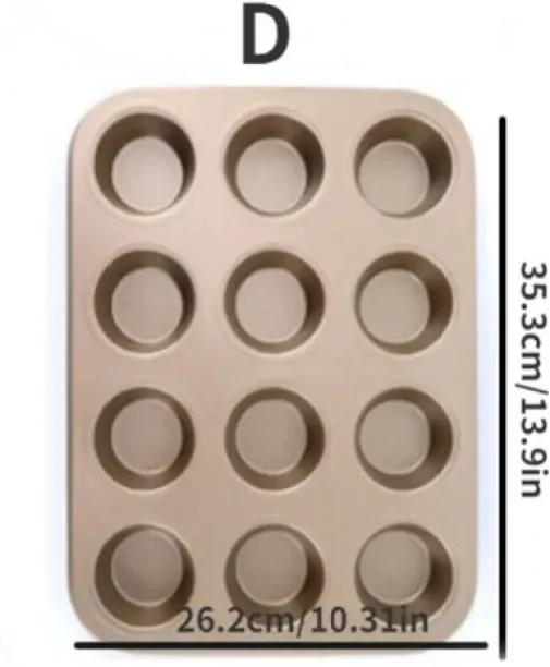 Huanix D,Cupcake Pan Muffin Tray Cupcake Mold Muffin Pan Carbon Steel Baking Pan Non Stick Bakeware…