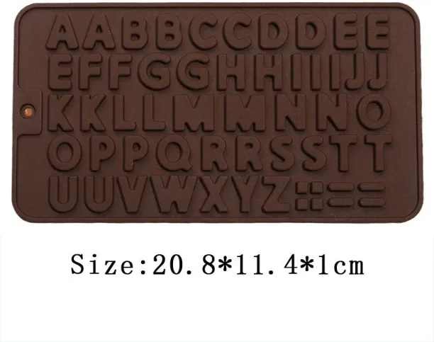 Huanix C,English Letter Silicone Chocolate Mold Alphanumeric Candy Biscuit Jelly Ice Baking Mould C…