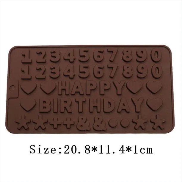 Huanix B,English Letter Silicone Chocolate Mold Alphanumeric Candy Biscuit Jelly Ice Baking Mould C…