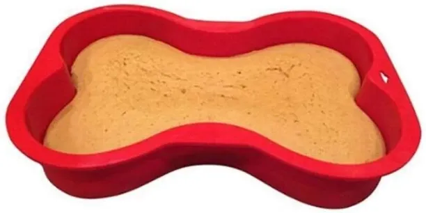 Shiyuan 8 inch Dog Bone Shape Cake Baking Pan,Silicone Non Stick Oven Bakeware Pan, Baking Tray Pud…