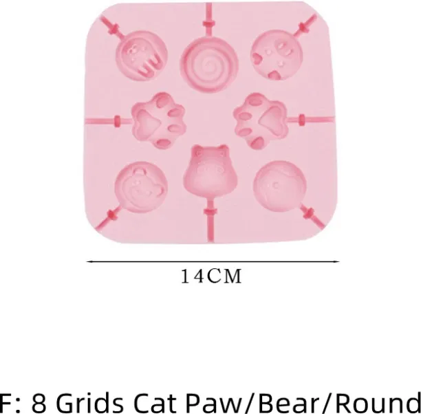 Huanix F,8-12 Cavity Silicone Lollipop Mould Children Kids DIY Multi Shape Baking Tool Homemade Cho…