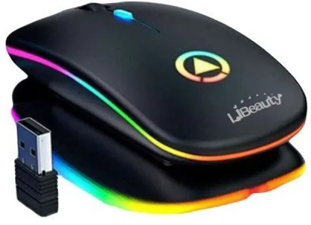 LiBeauty Ultra Thin and Soft Click Wireless LED Rechargeable Mouse Wireless