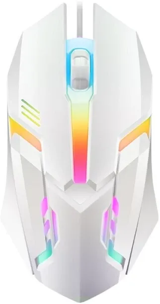 max (WHITE)1 PC ITLY M01 Sports LED Luminous Backlit USB Wired Gaming Mouse for Desktop PC Laptop O…