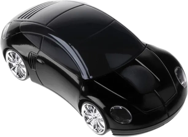 max (black）1600DPI Mouse USB Receiver Wireless LED Light Car Shape Optical Mice Wired