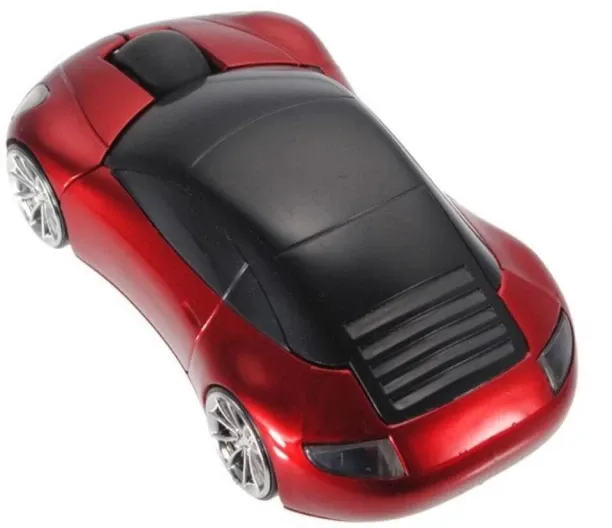 max (red）2.4GHz Sports Car Wireless Mouse USB Scroll 1600DPI Car Shaped Wireless Mouse Convenient P…