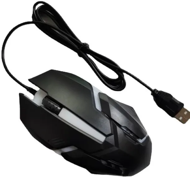 max (black)USB Wired Gaming Mouse 1600DPI LED Optical USB Computer Wireless Mouse Gaming Wired Mous…