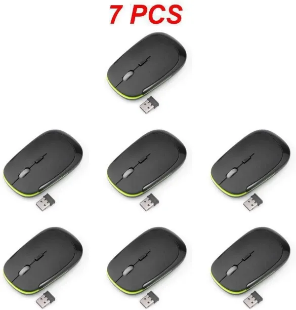 max (Style A 7pcs）Ultra-thin Mouse 2.4Ghz Mini Wireless Optical Gaming Mouse Mice& USB Receiver Wir…