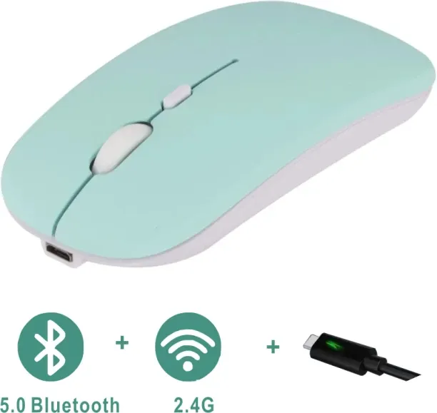 max (BluetoothUSBCharge3)Mouse Dual Mode Bluetooth Wireless Rechargeable Silent Button Adjustable D…
