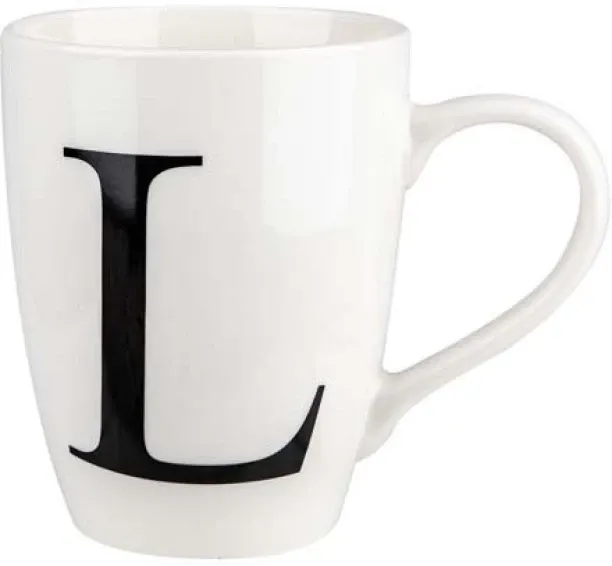 General Merchandise Mug Daily Tall Letter L,400ml Ceramic Coffee Mug