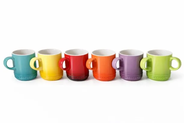 Leopard Rainbow Coffees Set (6-Piece) Ceramic Coffee Mug
