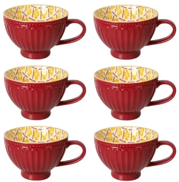 Danny Home 6-Piece Porcelain Breakfast Set – Vintage Floral Pattern Porcelain Coffee Porcelain Coff…
