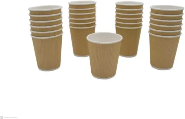 Generic 25 X 250Ml Cups & Lids Paper Coffee Mug