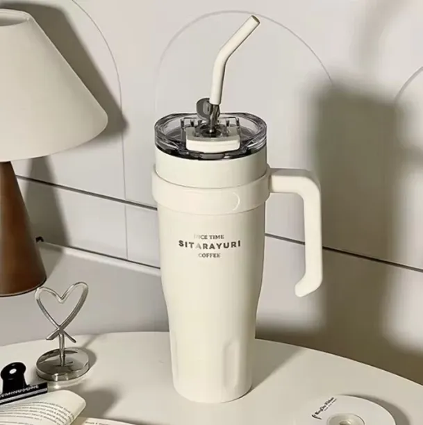 Sitarayuri Thermos Stainless Steel Vacuum Insulated Tumbler With Lid Straw Handle Stainless Steel C…