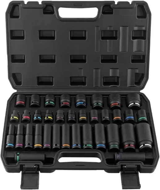 Zuosheng 35Pcs 1/2" Impact Long And Short Sockets Hex Bit Hexagon Screwdriver Bits Socket Set Drive…
