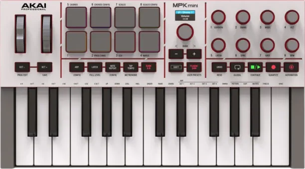 AKAI Professional MPK MINI 4 WHITE Analog Arranger Keyboard