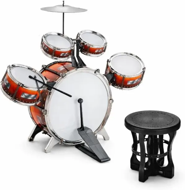 A2Z Kids Toy Drum Set with Stool & Drumsticks Drum