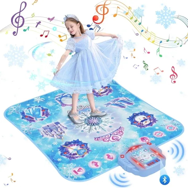 Bloo Dance Mat for 3-12 Year Old Girls, Frozen Toys Electronic Dance Pad with 8 Button & Wireless B…