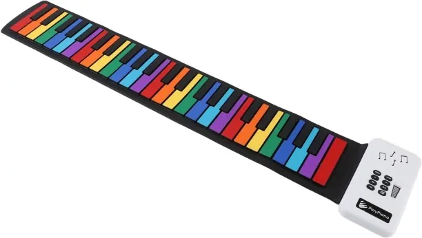 Mark Mall Roll-Up Piano, 49 Keys Foldable Piano Keyboard with USB Rechargeable for Beginners and Ki…
