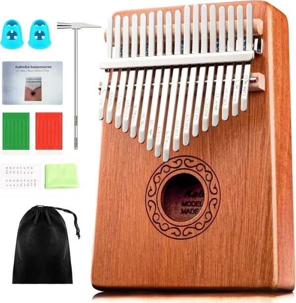 Fariedl Thumb Piano,Thumb Piano Portable - 17Keys Finger Piano Marimbas with Carrying Bag, Tune Ham…