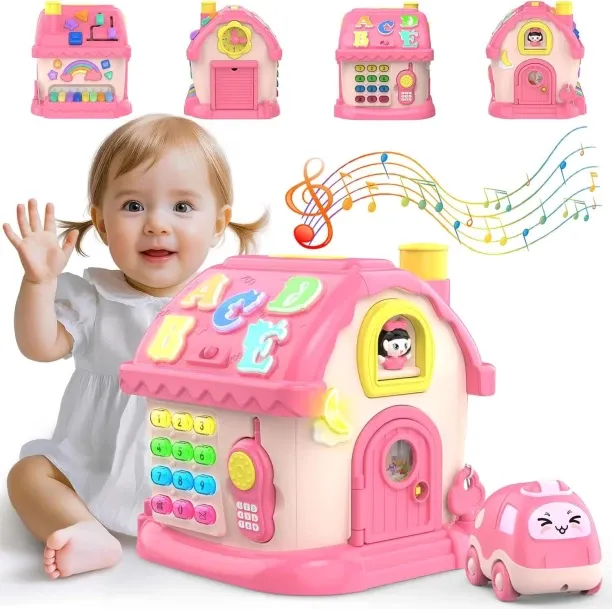 LIUHUI Toddler Toys for 1 Year Old Girl Gifts, 12-in-1 Montessori Musical House Toddler Learning To…