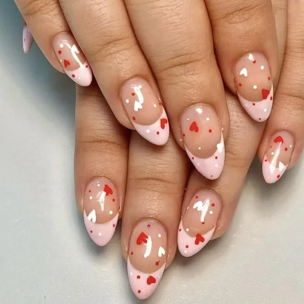 Lasonstiges 24 Pcs Nude Press on Nails Short Oval Almond - SHANRUN Festival Fake Nails Press ons Fr…