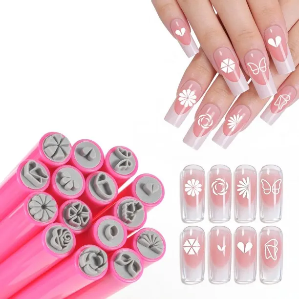 ZZP 15Pcs Nail Art Stamping Pen For Nails - Butterfly Heart Flower Different Patterns Nail Transfer…