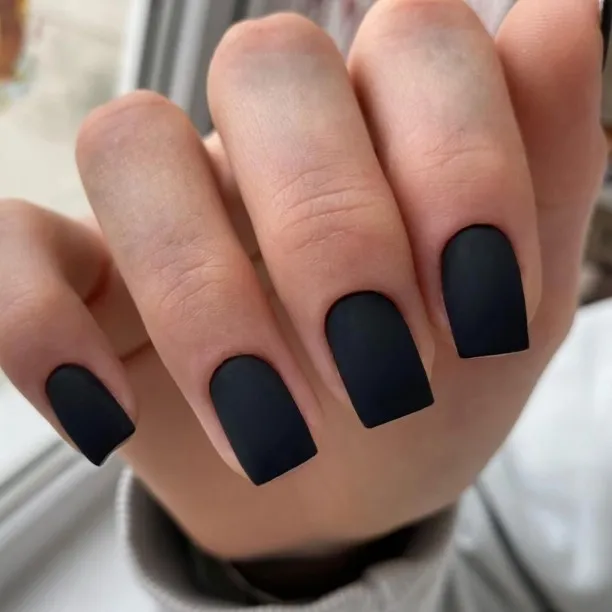 Lasonstiges Matte Black Press on Nails Short Medium Coffin,KXAMELIE Square Shape Acrylic Nails Pres…