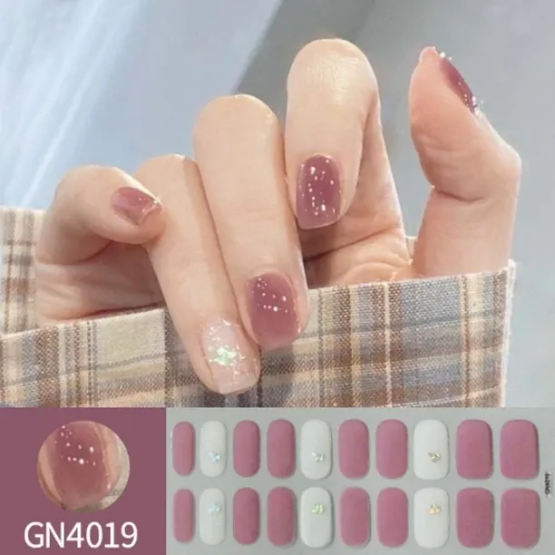 OEM Semi Cured Gel Nail Strips, Works with Any UV/LED Lamps, Salon-Quality, Long Lasting, Easy to A…