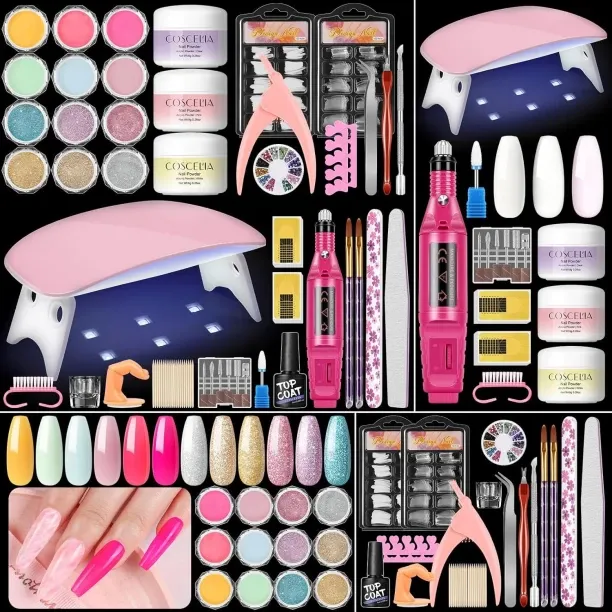 Bloo Beginner's acrylic nail art set, including a full-function nail art set Nail Drill Machine