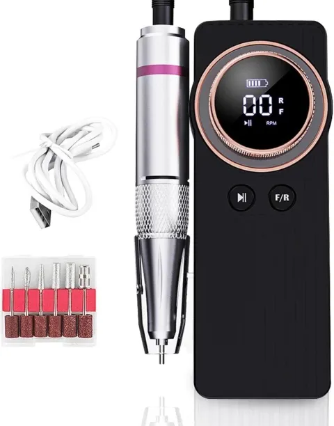 WEIWEISTORE Portable Nail Drill Professional 35000 RPM, Electric Nail File Machine for Acrylic, Gel…