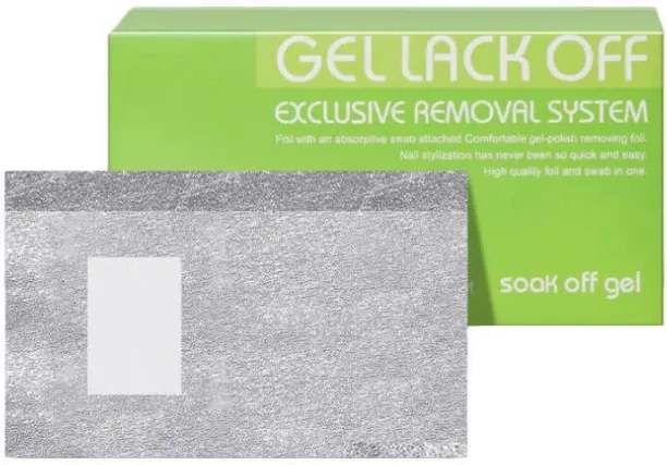 Aurora Products Gel Remover Foil Wraps with Cotton (100 Pieces) Nail Sanding Pad